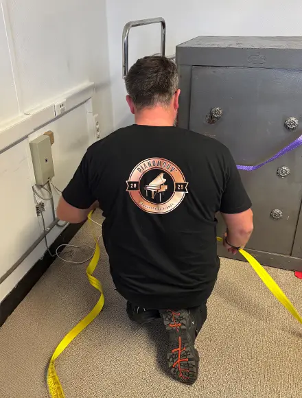 Sanglage d'un coffre-fort